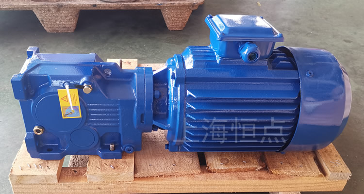 K37系列減速機，單軸輸出，配普通圓殼藍色電機