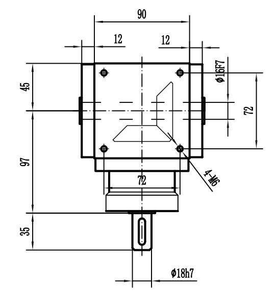 HDA09系列換向器：HDA09-2：1-E外形安裝尺寸圖3